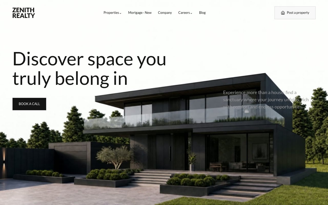ZENITH REALTY website preview